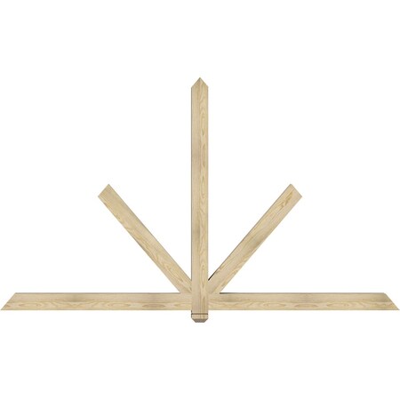 Ekena Millwork Kennewick Rough Sawn Timber Gable Bracket, Douglas Fir, 96"W x 56"H x 4"D x 4"F, 14/12 Pitch GBW096X56X0404KEN00RDF
